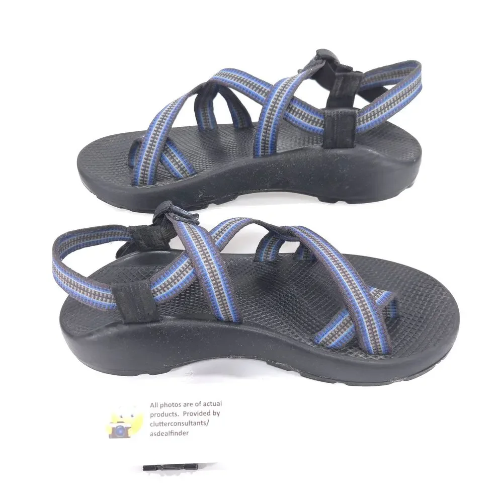 Chaco Classic Strappy Outdoor Trail Adjustable Sandals Mens Size 10 Black Blue